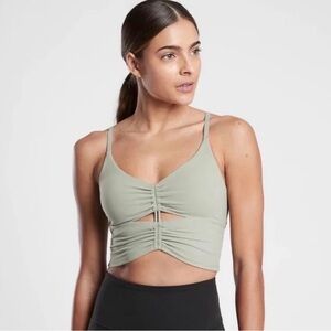 Athleta NWOT Sage Green Cinch Longline Bra Top